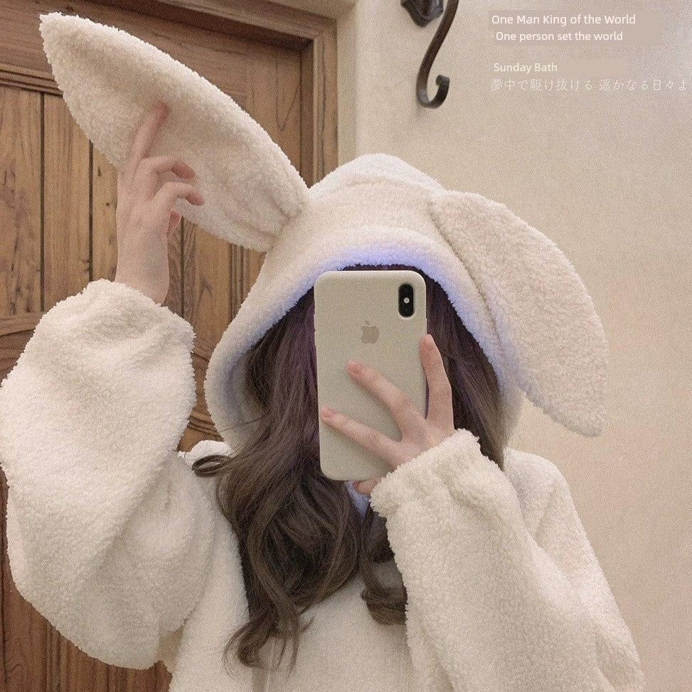 Kinky Cloth Rabbit Ears Padded Hooded Sweatshirt