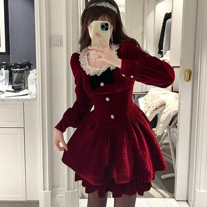 Red Lace Patchwork Dress