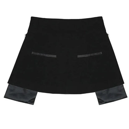 Kinky Cloth Rhinestones Black Mini Skirt