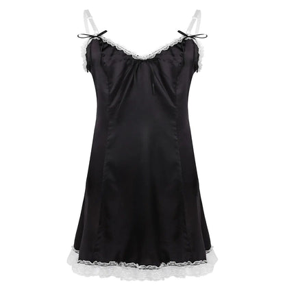 Kinky Cloth Black / M Satin Male Nightdress