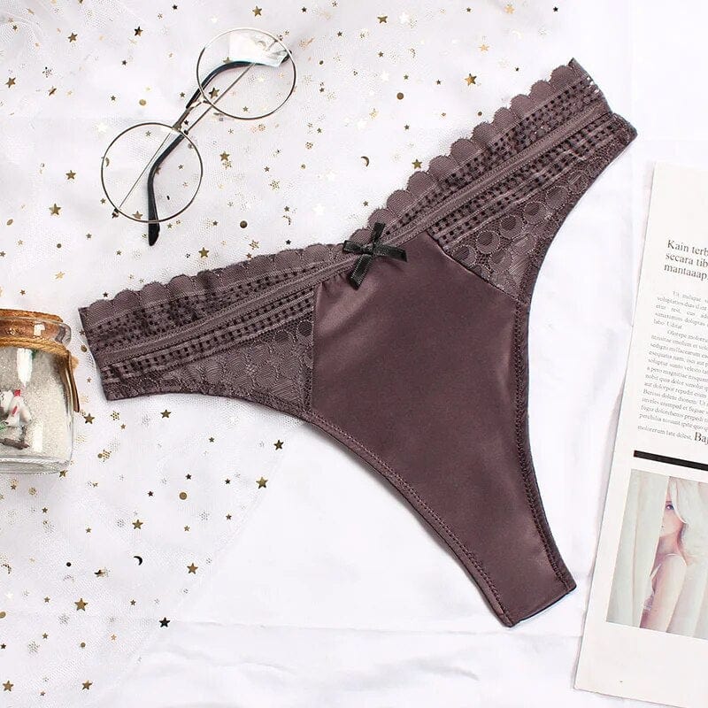 Kinky Cloth Auburn / S Seamless Lace Thong Panties
