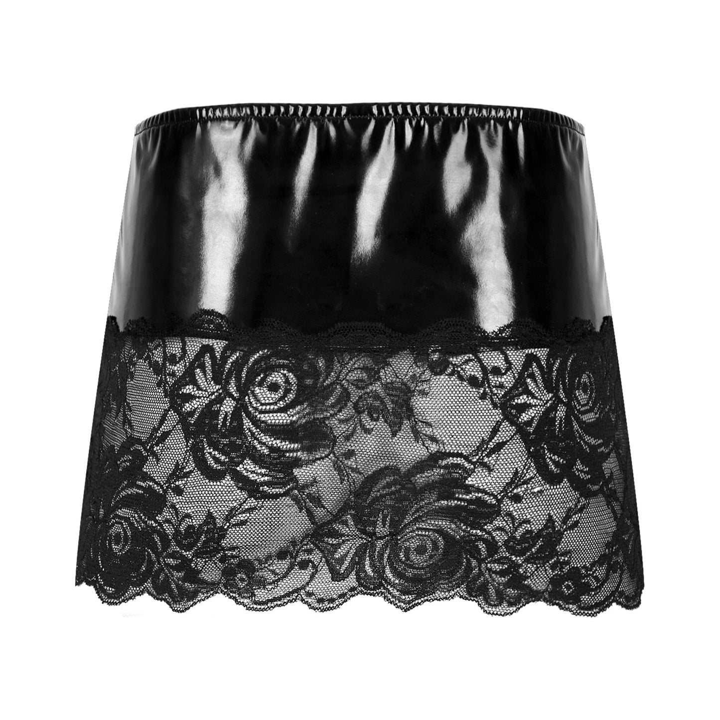 Kinky Cloth See-through Lace Patchwork Mini Skirt