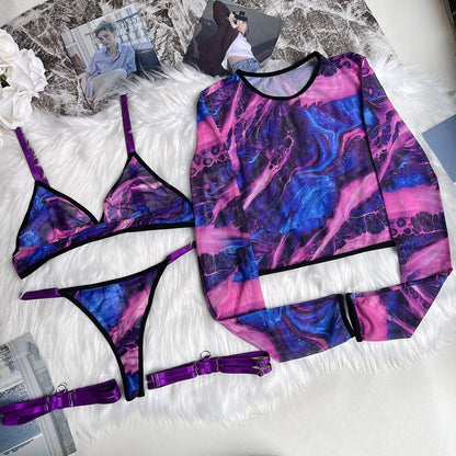 Kinky Cloth purple / S See Through Tie Dye Lingerie Set