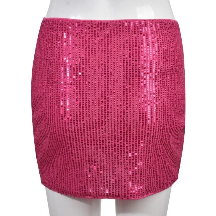 Kinky Cloth Sequin Lace Up Mini Skirt