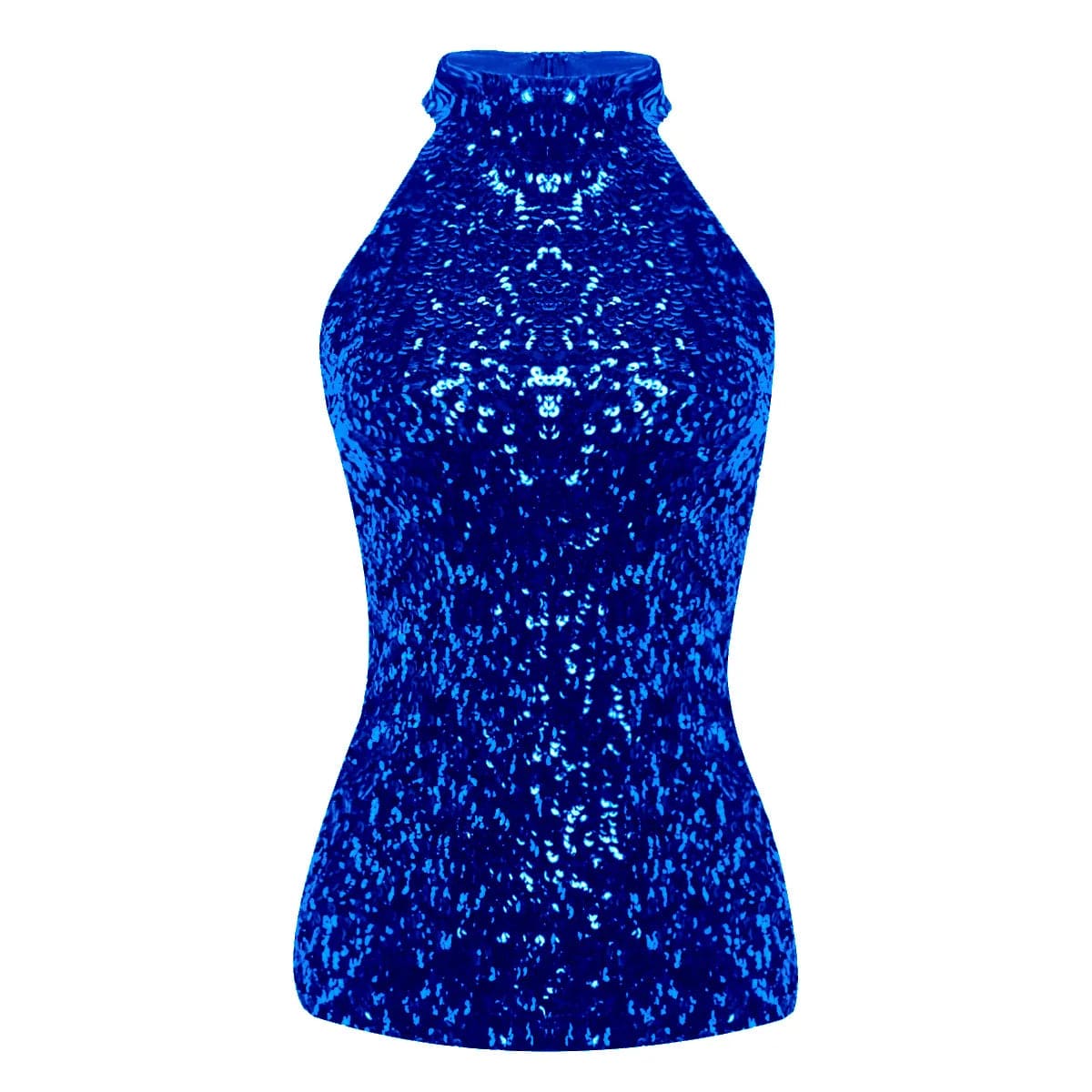 Kinky Cloth Blue / One Size Sequins Halter Neck Top