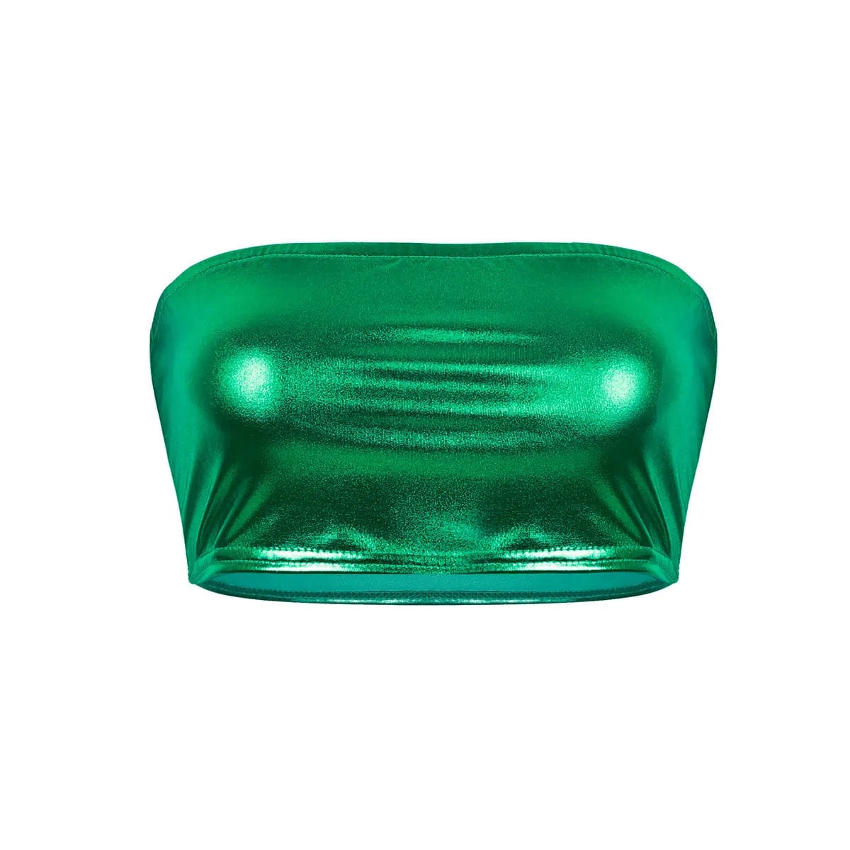 Kinky Cloth Green / M Shiny No-Padded Bandeau