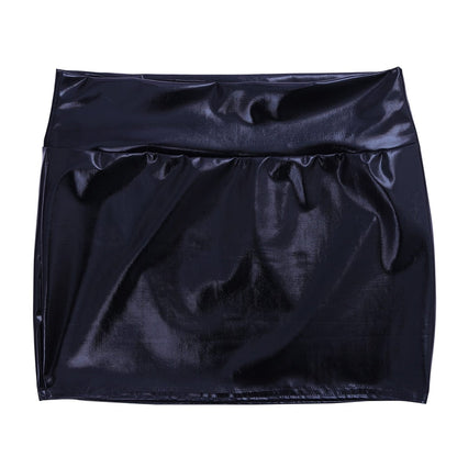 Kinky Cloth Shiny Snug-Fitting Mini Skirt
