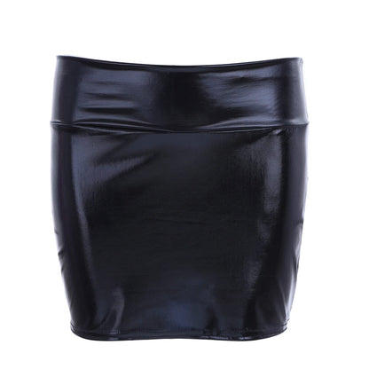 Kinky Cloth Shiny Snug-Fitting Mini Skirt