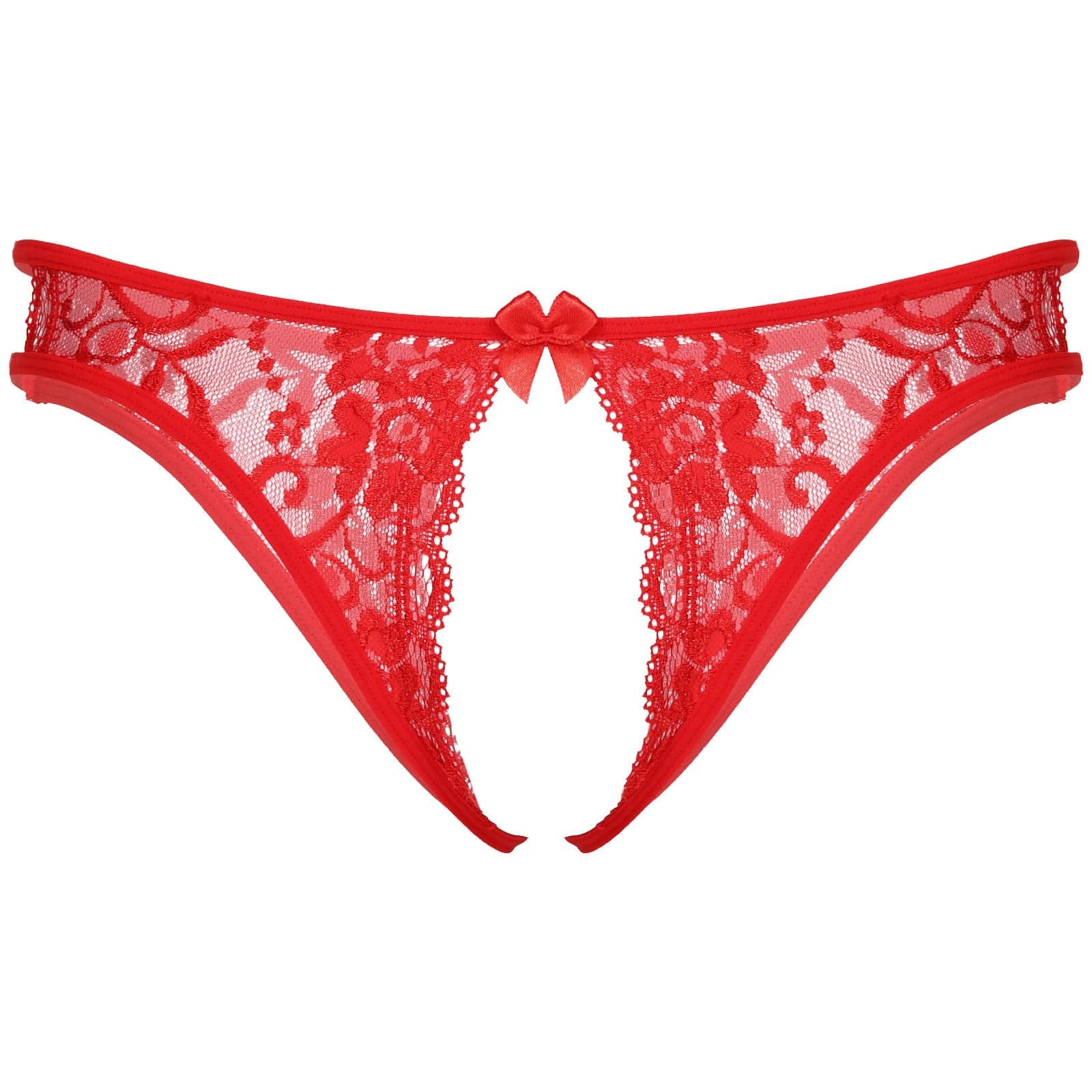 Kinky Cloth Red / One Size Sissy Lingerie Crotchless Panties