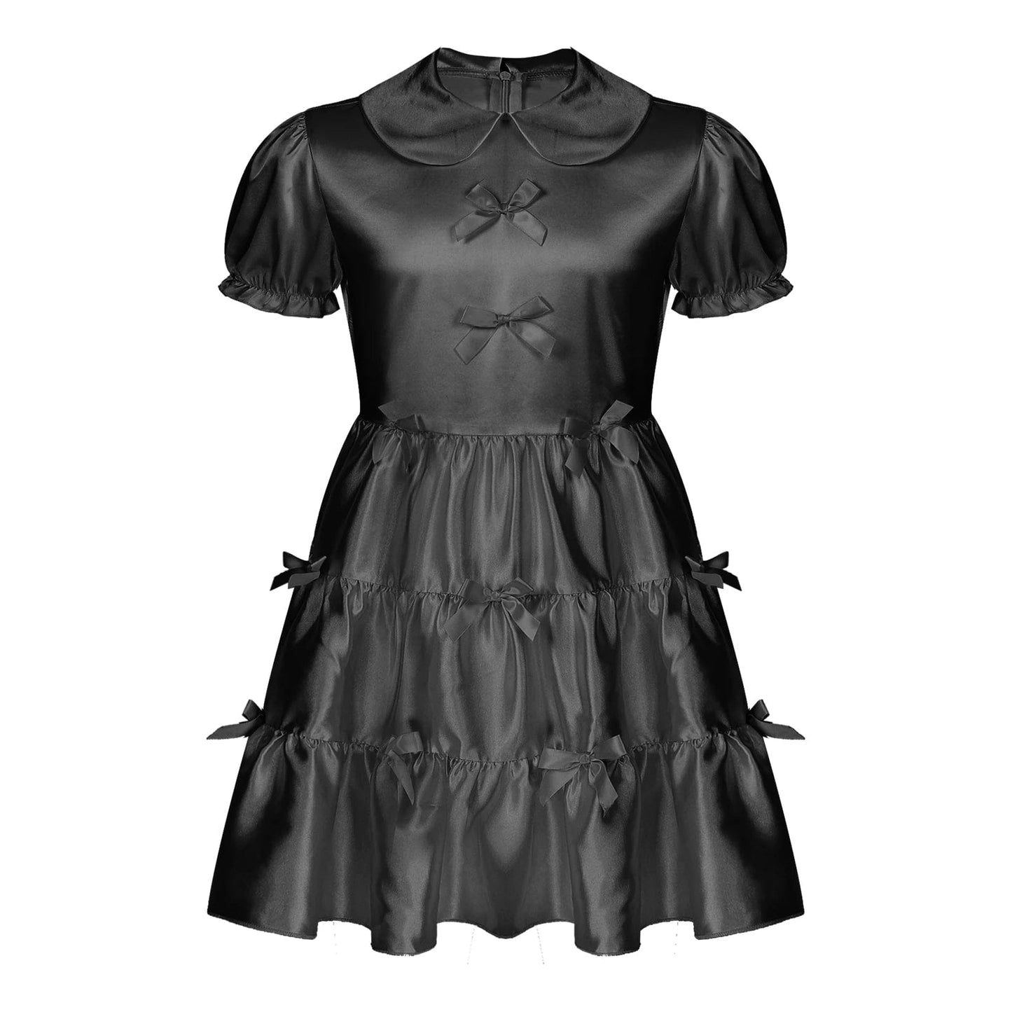 Kinky Cloth Black / M Sissy Puff Sleeve Bow Dress