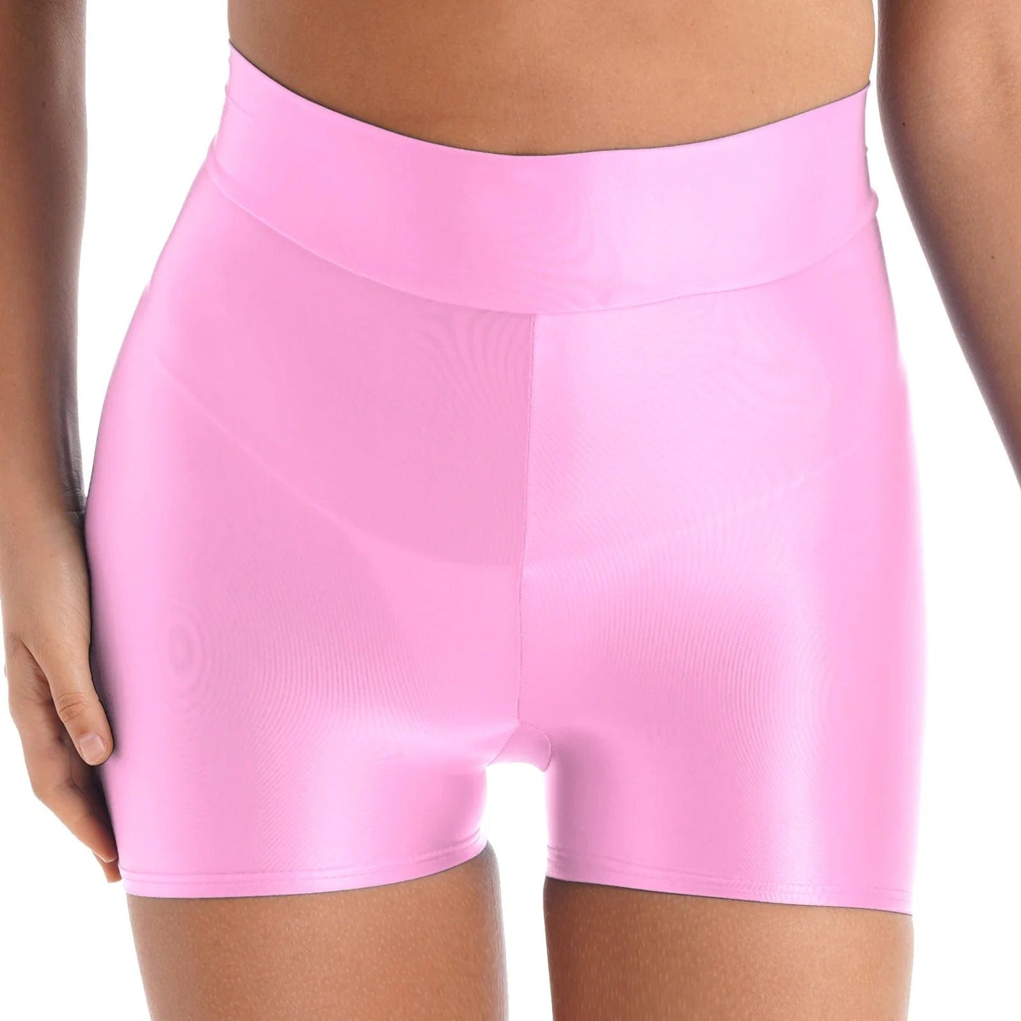 Kinky Cloth Pink A / M Smooth Glossy Elastic Shorts