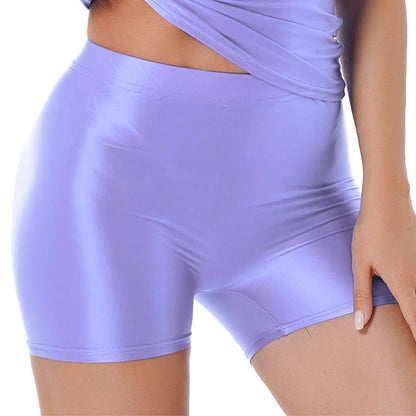 Kinky Cloth Purple B / M Smooth Glossy Elastic Shorts