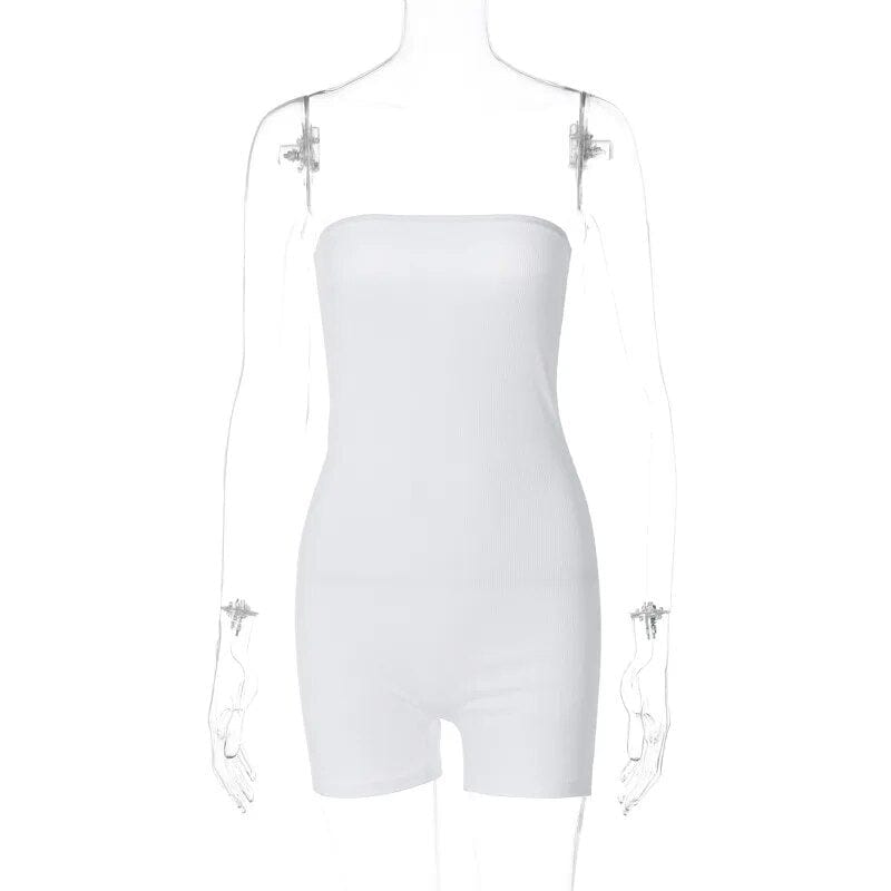 Kinky Cloth White / S Strapless Playsuits