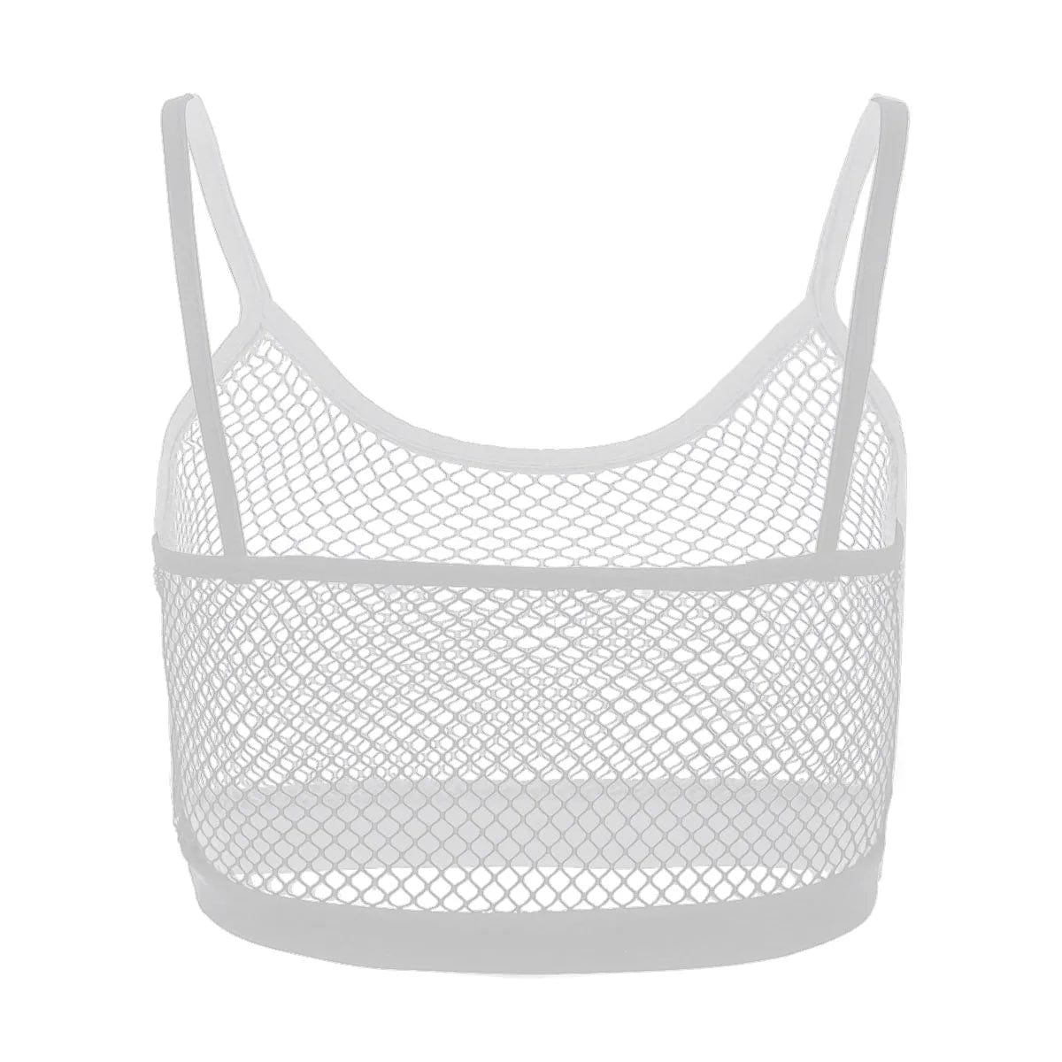 Kinky Cloth Strappy Mesh Cropped Tank Top