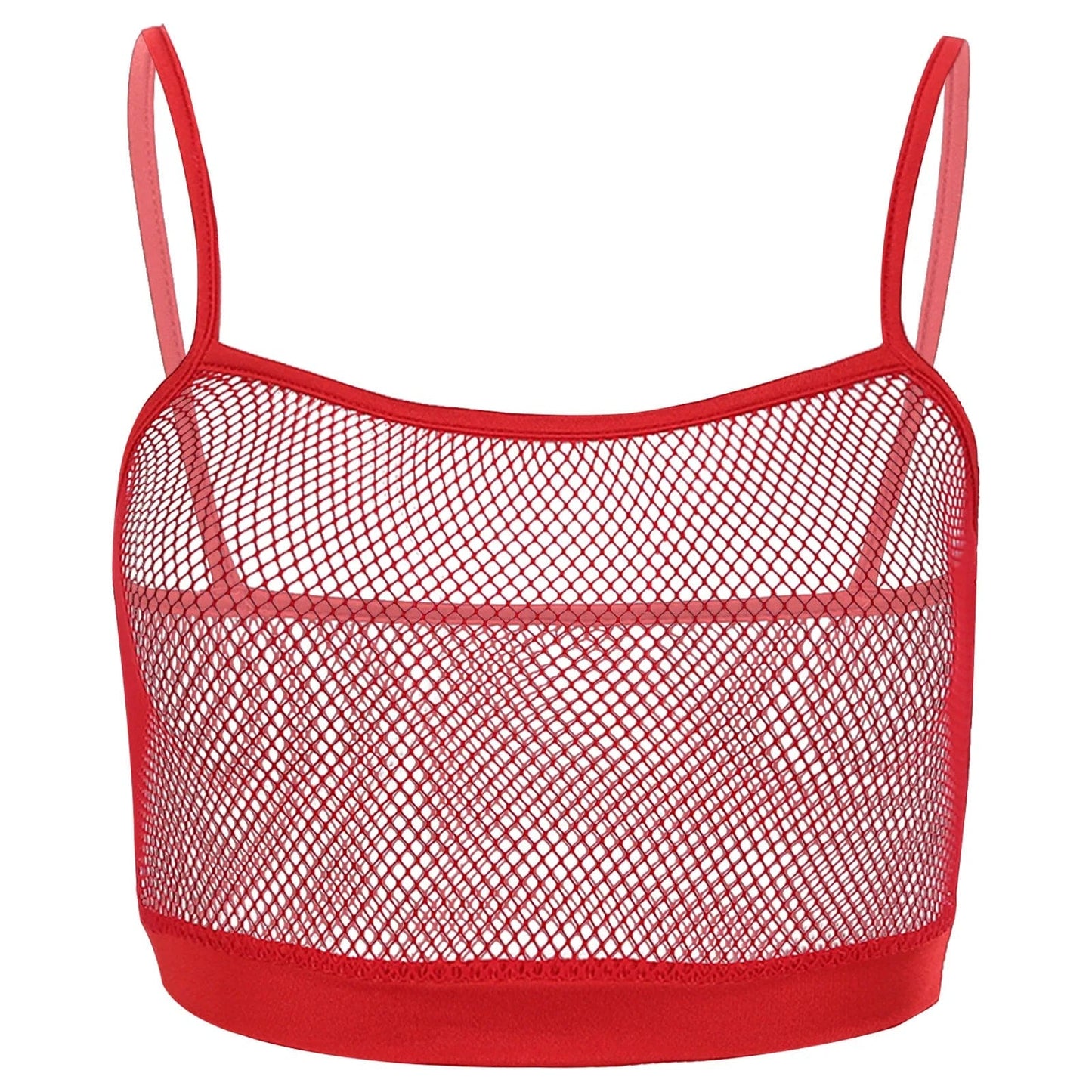 Kinky Cloth Red / S / United States Strappy Mesh Cropped Tank Top