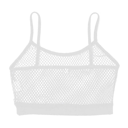 Kinky Cloth White / S / United States Strappy Mesh Cropped Tank Top