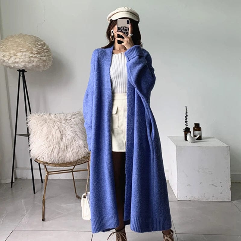 Kinky Cloth Blue / One Size Thick Knit Cardigan Sweater