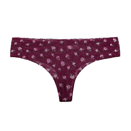 Kinky Cloth Maroon / M / CHINA | 1pc Ultrathin Lace Thong Panties