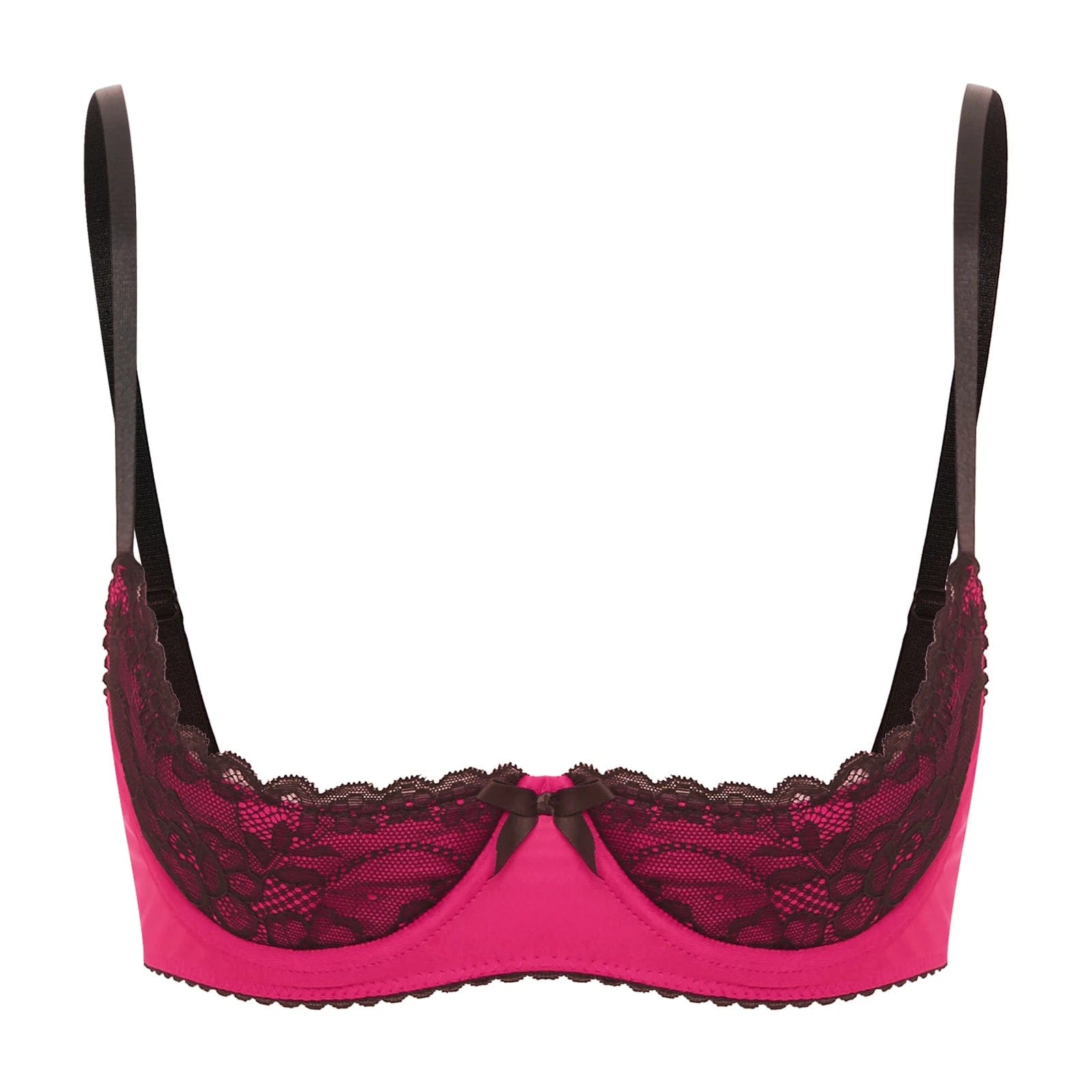 Kinky Cloth Hot Pink / AA Underwire Half Cup Lace Bra