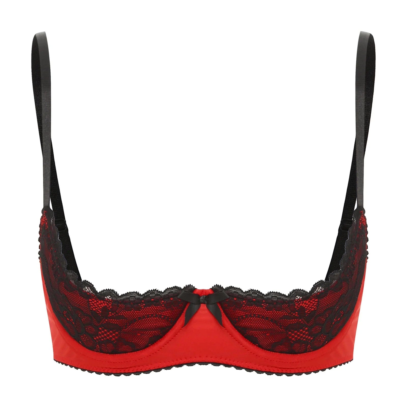 Kinky Cloth Red / AA Underwire Half Cup Lace Bra