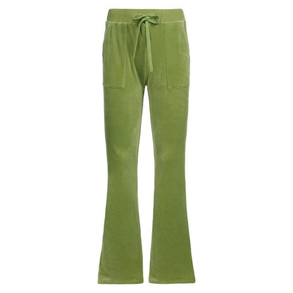 Kinky Cloth Green Pants / S Velvet Flare Sweatpants and Hoodies
