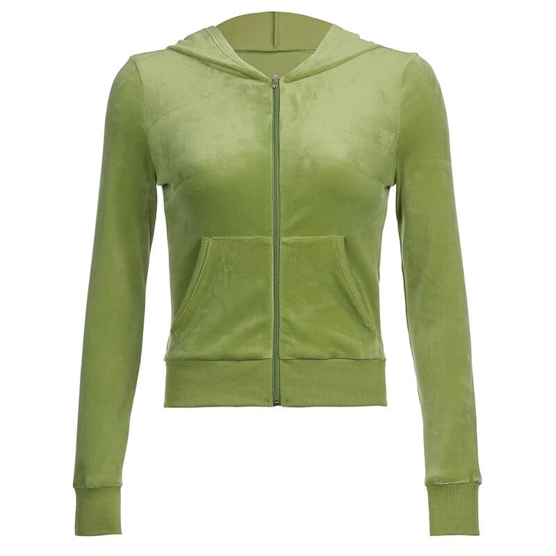 Kinky Cloth Green Top / S Velvet Flare Sweatpants and Hoodies