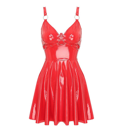 Kinky Cloth Wet Look O-Ring Strappy Dress