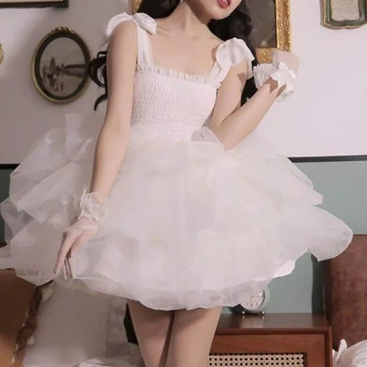 Kinky Cloth White Kawaii Mini Dress