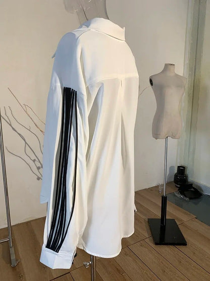 Kinky Cloth White Lantern Sleeve Oversized Blouse