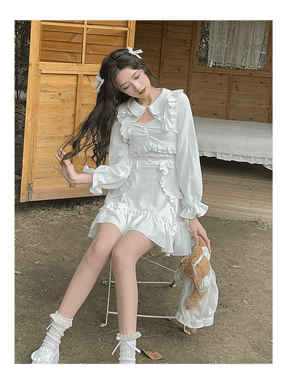 Kinky Cloth White Lolita Mini Dress
