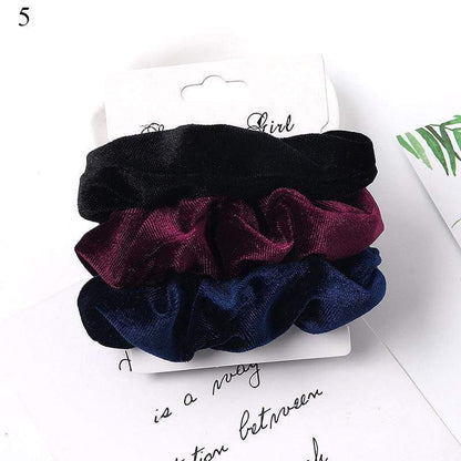 Kinky Cloth 200000395 Black, Violet, Blue 1 Set Candy Color Hair Ties