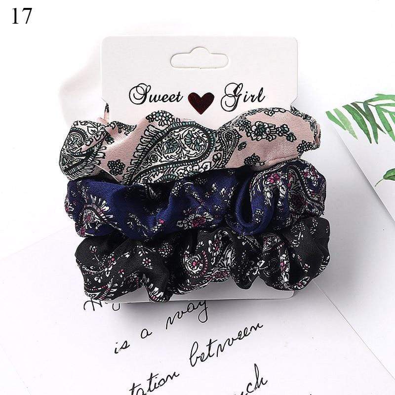 Kinky Cloth 200000395 Floral - 3 1 Set Candy Color Hair Ties