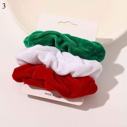 Kinky Cloth 200000395 Green, White, Red 1 Set Candy Color Hair Ties