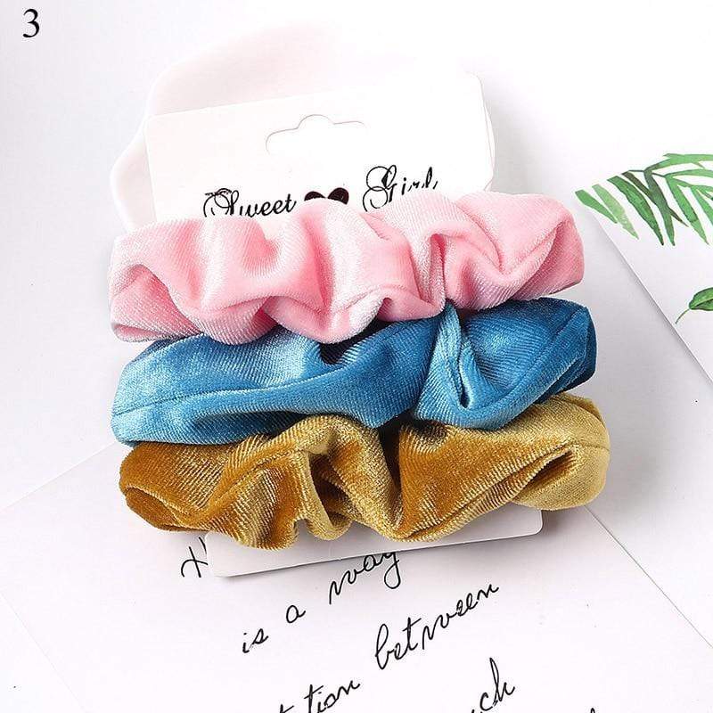 Kinky Cloth 200000395 Pink, Blue, Bronze 1 Set Candy Color Hair Ties