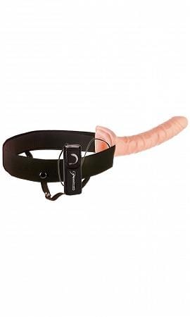 Pipedream Products Men's Toys 10in Vibrating Hollow Strap On - Beige