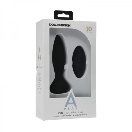 Doc Johnson Anal Toys A Play Vibe Rechargeable Adventurous Anal Plug Remote Black