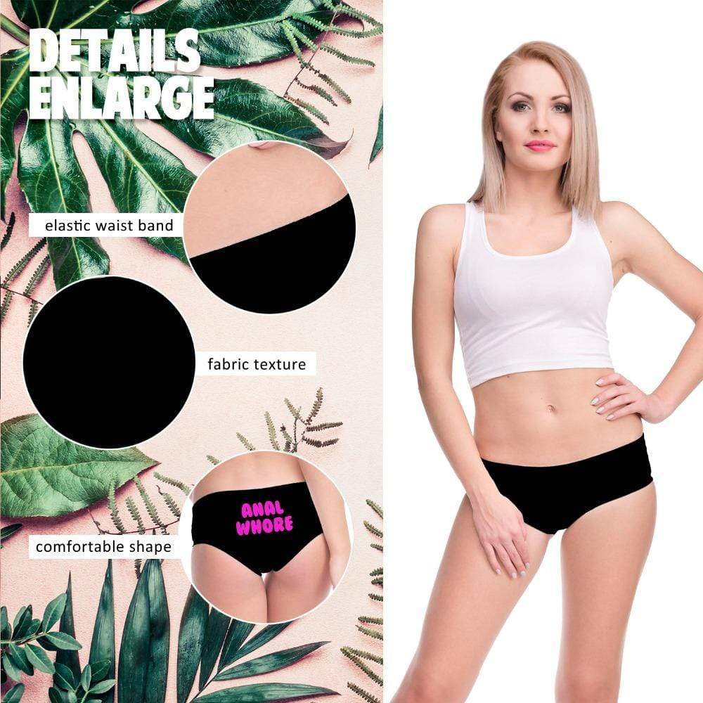 Anal Whore Panties Spandex Whore Print Neon Pink â€“ Kinky Cloth