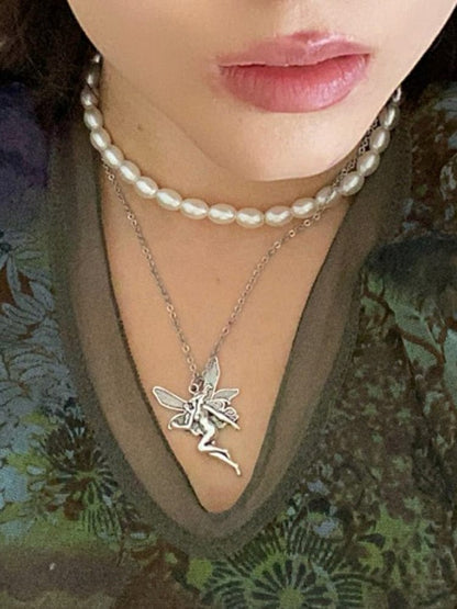Kinky Cloth Angel Fairy Pendant Necklace