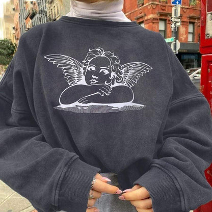 Kinky Cloth 200000348 Angel Print Oversized Sweatshirts