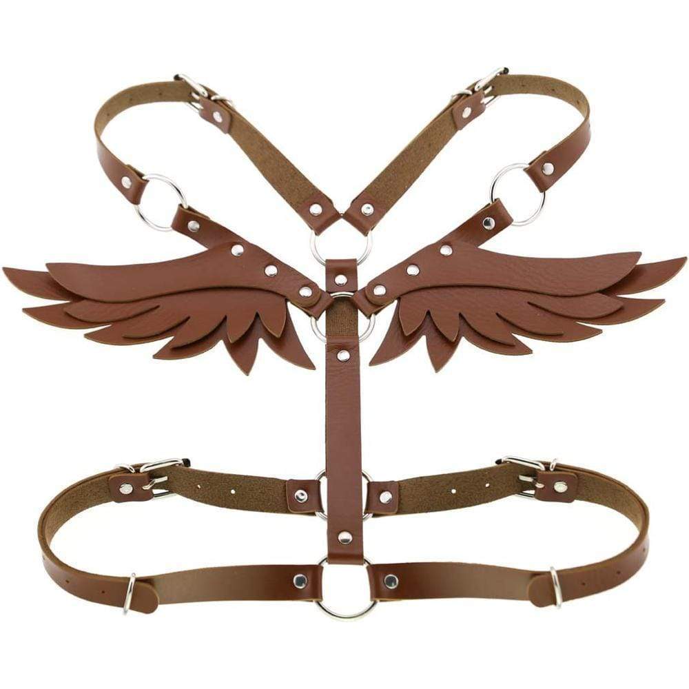 Kinky Cloth Harnesses brown Angel Wing Harness