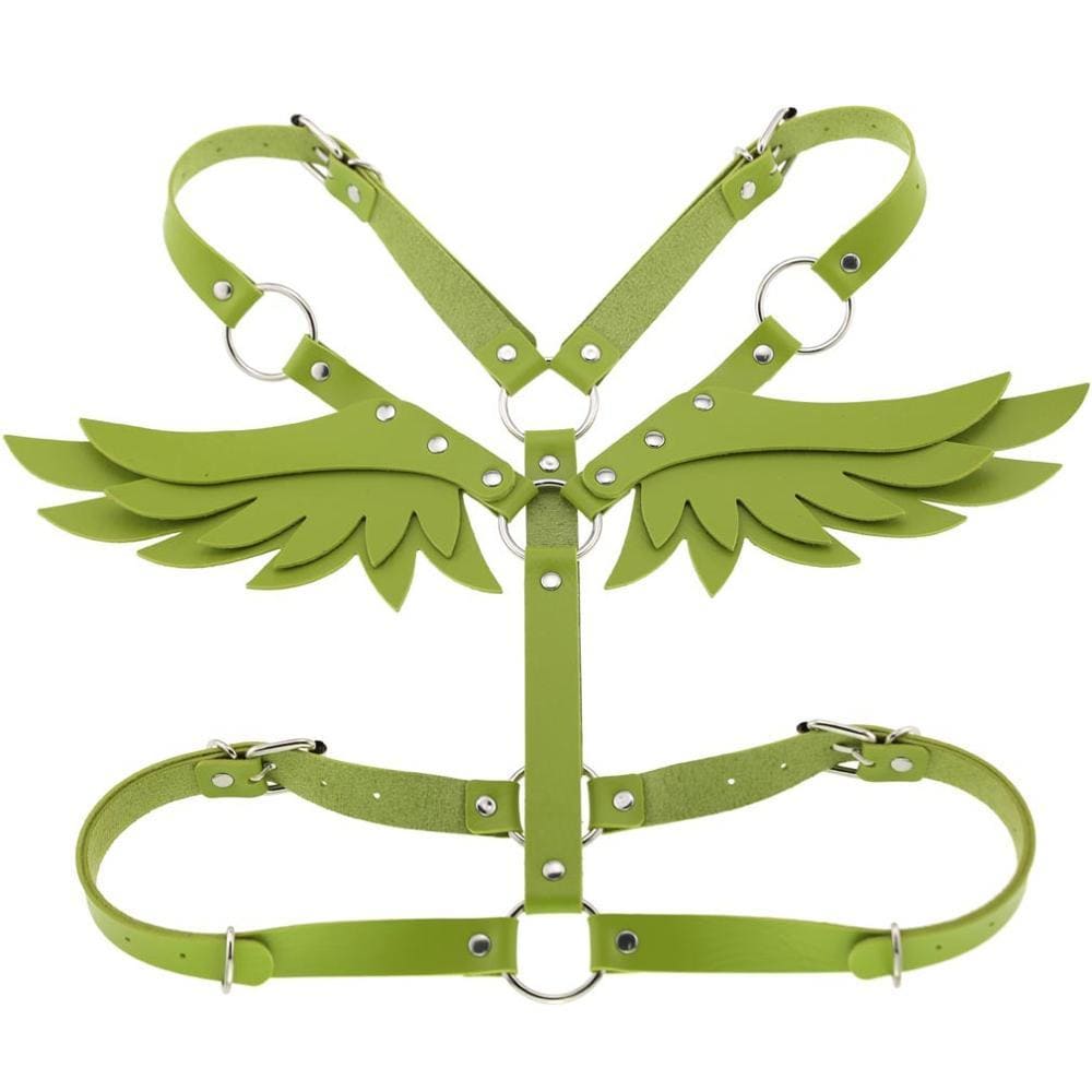 Kinky Cloth Harnesses green Angel Wing Harness