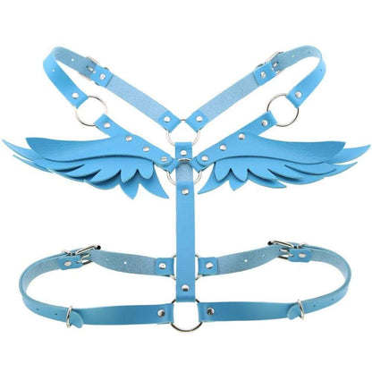 Kinky Cloth Harnesses sky blue Angel Wing Harness