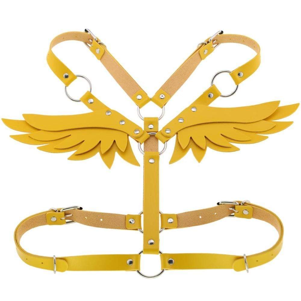 Kinky Cloth Harnesses yellow Angel Wing Harness