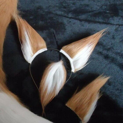 Anime Style Cosplay Fox Ears and Tail Set
