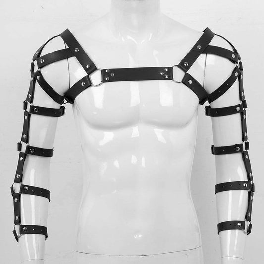 Kinky Cloth 200003585 Arms Caged Chest Harness with O Rings