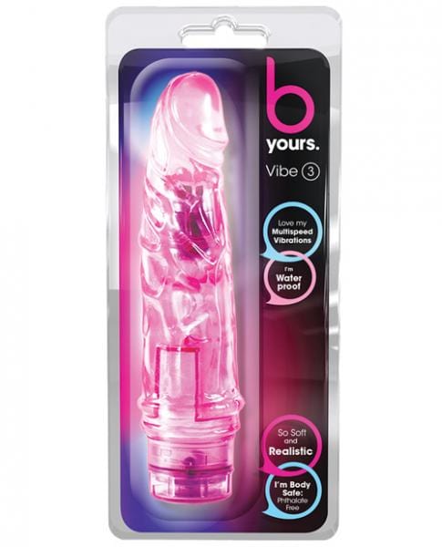 Blush Novelties Vibrators B Yours Cock Vibe 3 Pink Realistic Vibrating Dildo