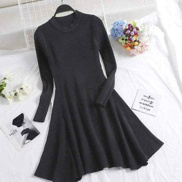 Kinky Cloth Dresses Black / One Size Baby Doll Knit Sweater Dress