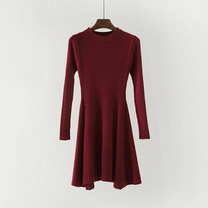 Kinky Cloth Dresses Wine Red / One Size Baby Doll Knit Sweater Dress