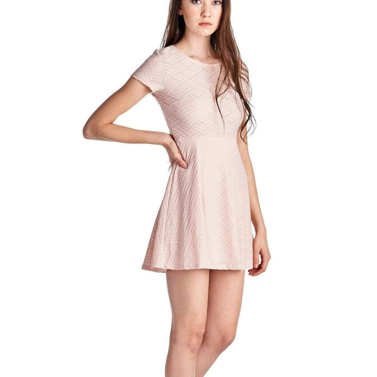 Ivory Felix Dresses Small / Pink 9 Baby Doll Textured Dress