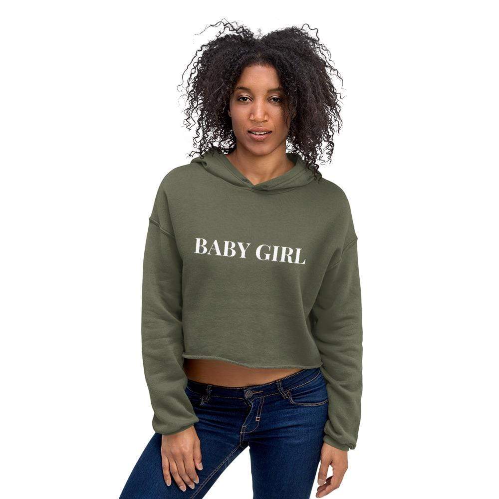 Kinky Cloth Military Green / S Baby Girl Crop Hoodie